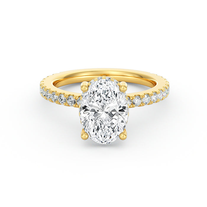 Avery | 2ct Oval Cut Pavé Band Engagement Ring