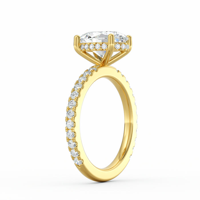 Avery | 2ct Oval Cut Pavé Band Engagement Ring