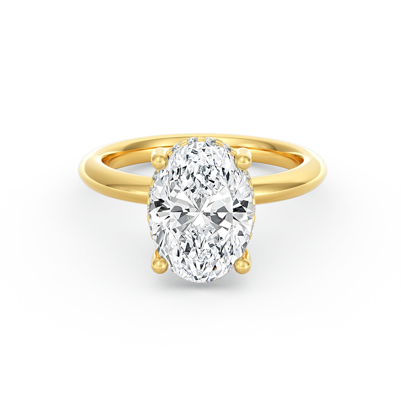 Sienna | 3ct Oval Cut Hidden Halo Engagement Ring