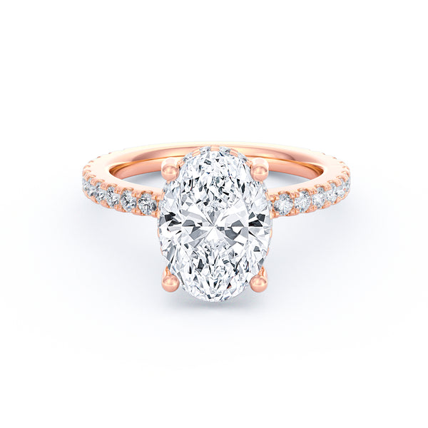 Avery | 3ct Oval Cut Pavé Band Engagement Ring alternate