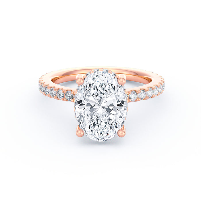 Avery | 3ct Oval Cut Pavé Band Engagement Ring