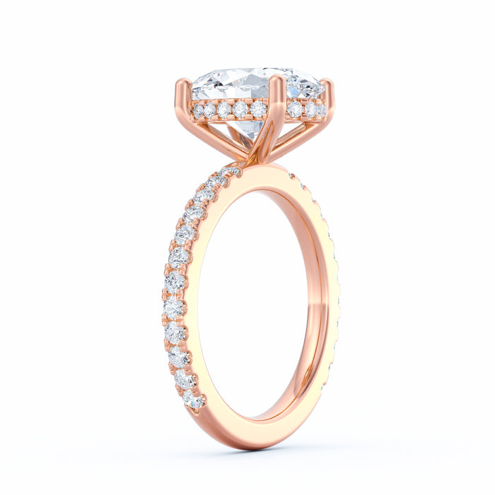 Avery | 3ct Oval Cut Pavé Band Engagement Ring