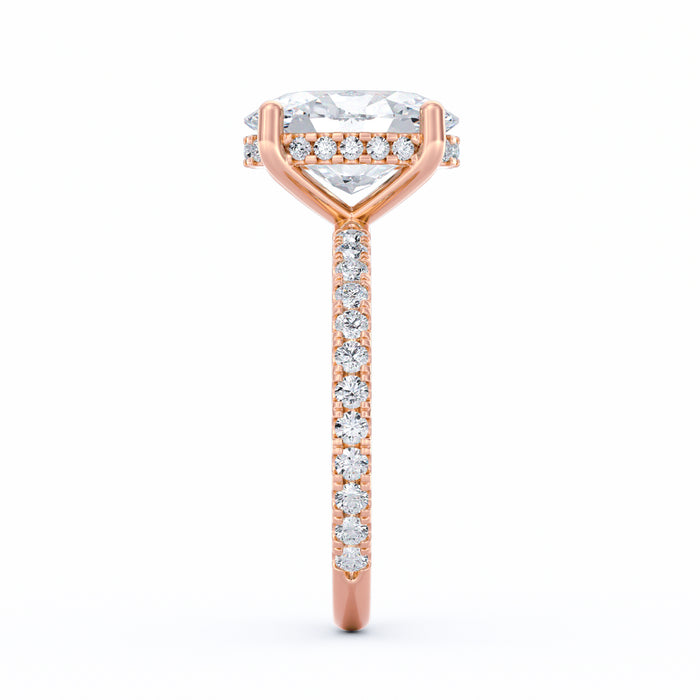 Avery | 3ct Oval Cut Pavé Band Engagement Ring