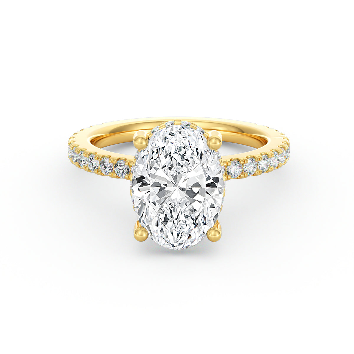 Avery | 3ct Oval Cut Pavé Band Engagement Ring