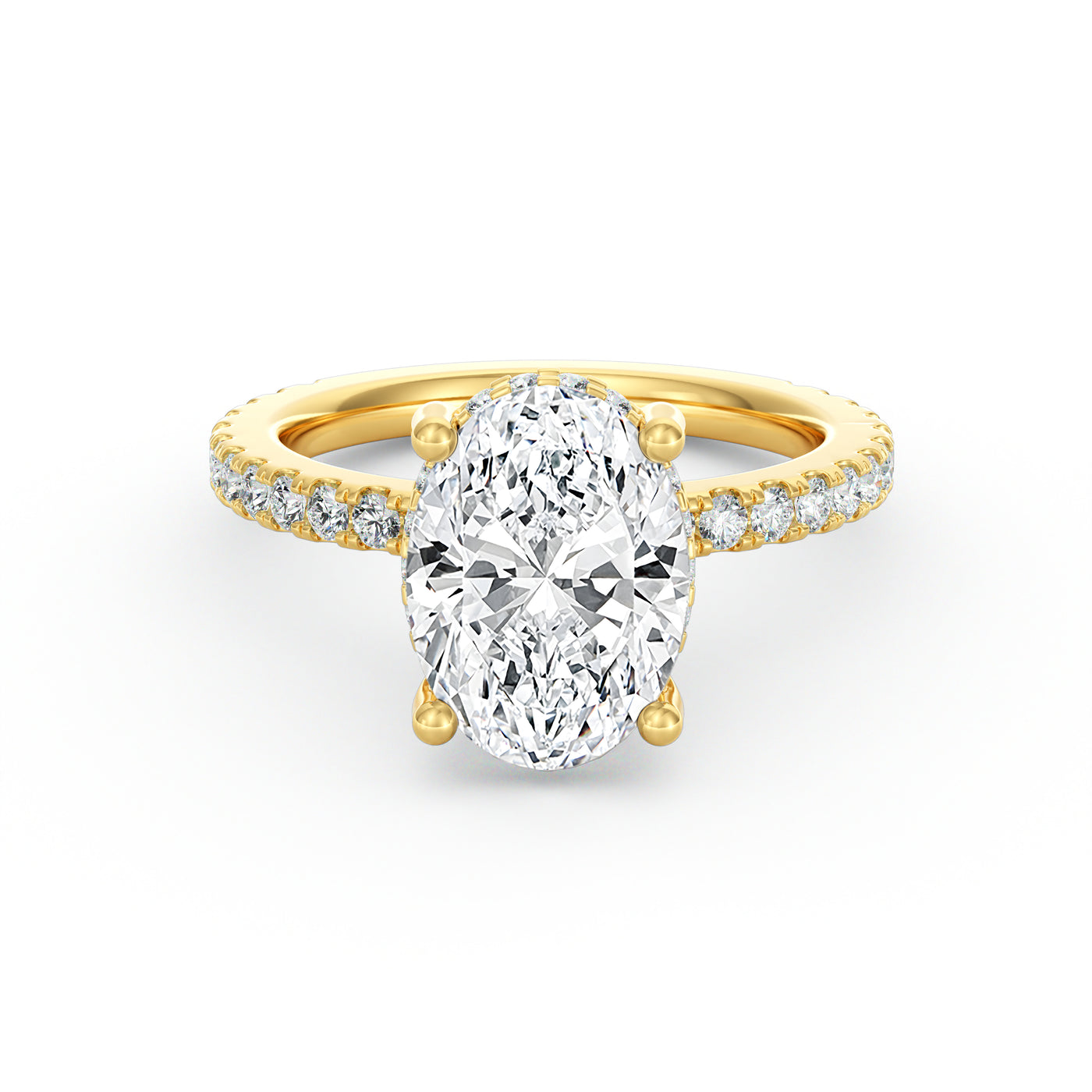 Avery | 3ct Oval Cut Pavé Band Engagement Ring