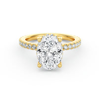 Avery | 3ct Oval Cut Pavé Band Engagement Ring