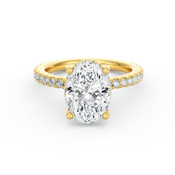 Avery | 3ct Oval Cut Pavé Band Engagement Ring