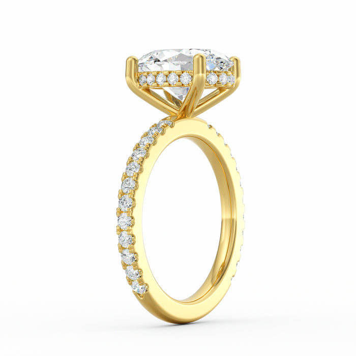 Avery | 3ct Oval Cut Pavé Band Engagement Ring