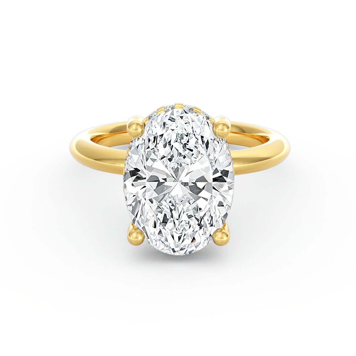 Sienna | 4ct Oval Cut Hidden Halo Engagement Ring