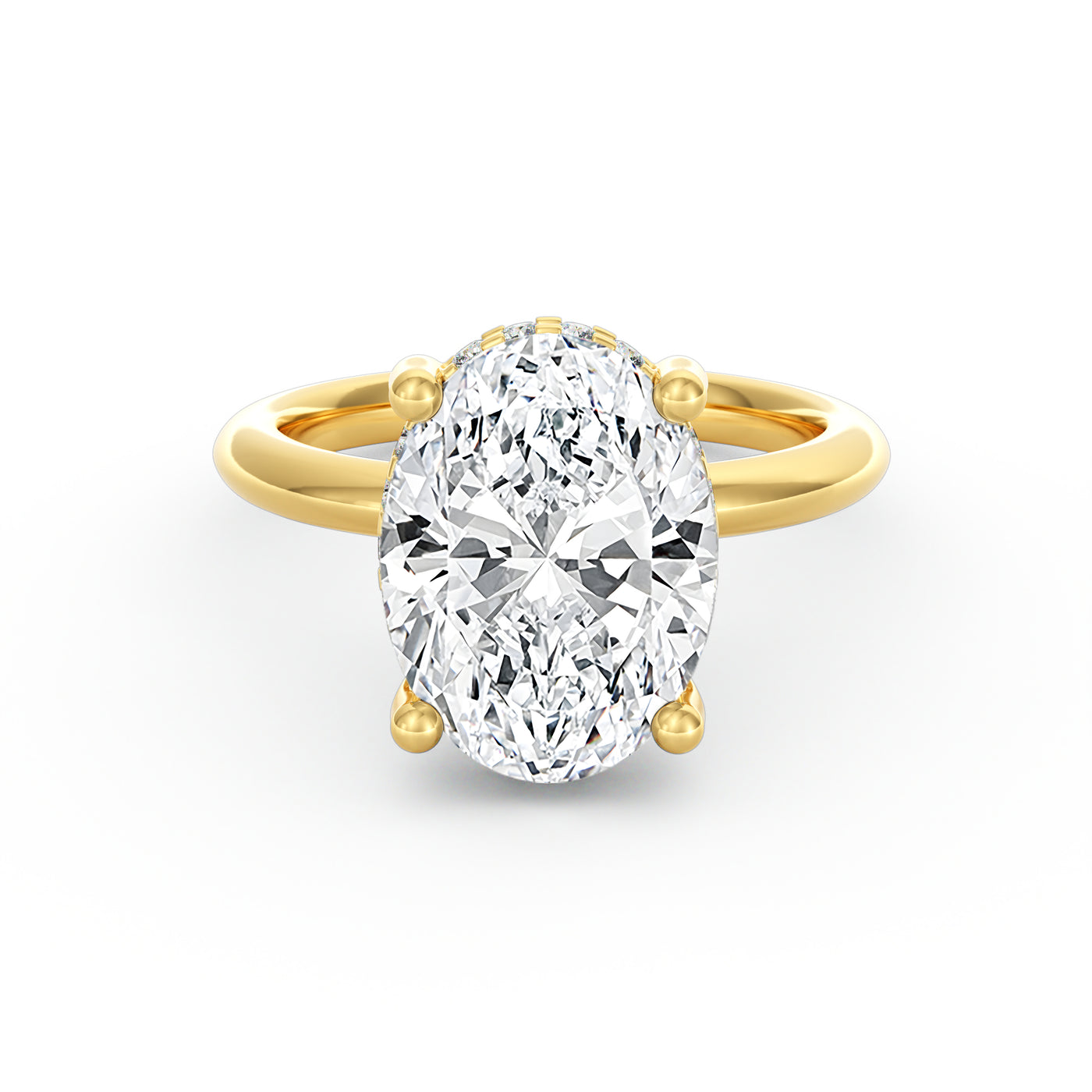 Sienna | 4ct Oval Cut Hidden Halo Engagement Ring