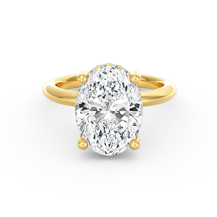 Sienna | 4ct Oval Cut Hidden Halo Engagement Ring