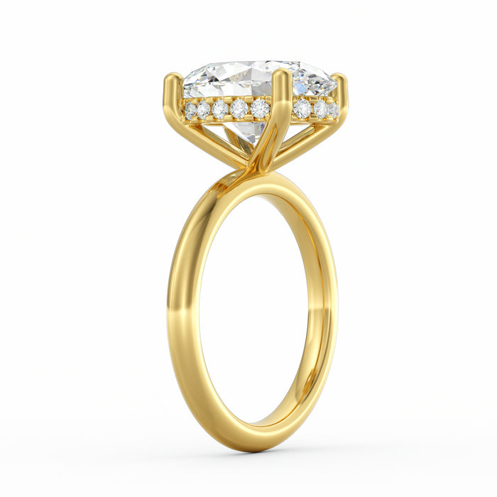Sienna | 4ct Oval Cut Hidden Halo Engagement Ring