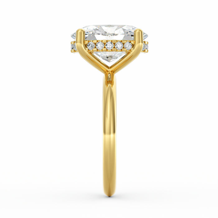 Sienna | 4ct Oval Cut Hidden Halo Engagement Ring