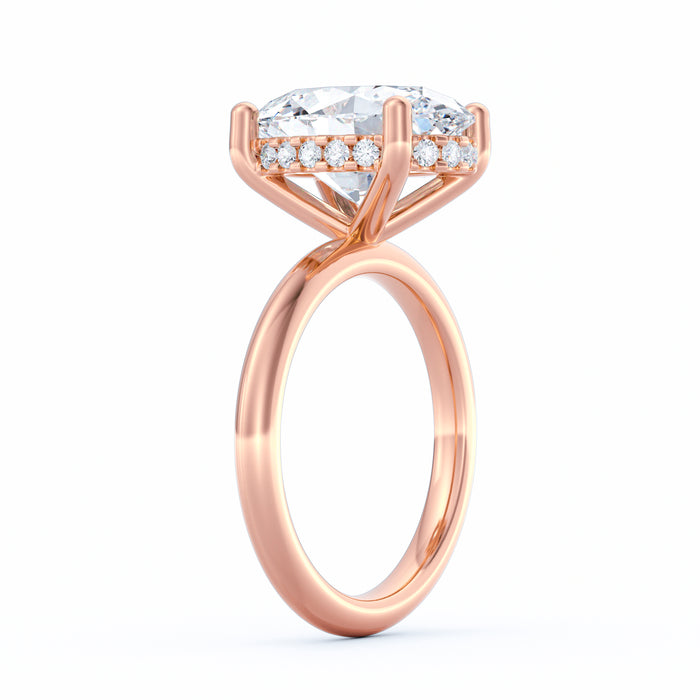 Sienna | 4ct Oval Cut Hidden Halo Engagement Ring