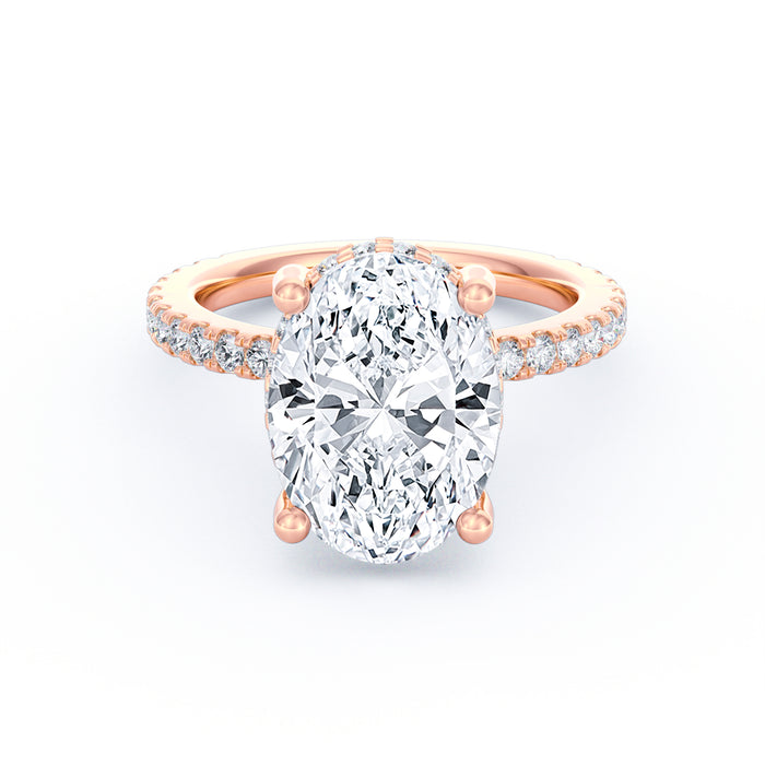 Avery | 4ct Oval Cut Pavé Band Engagement Ring