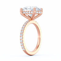 Avery | 4ct Oval Cut Pavé Band Engagement Ring