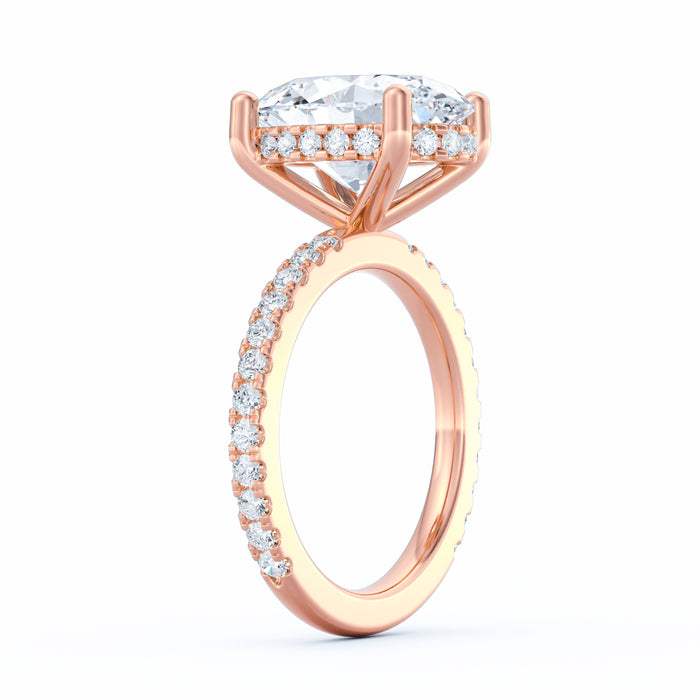 Avery | 4ct Oval Cut Pavé Band Engagement Ring
