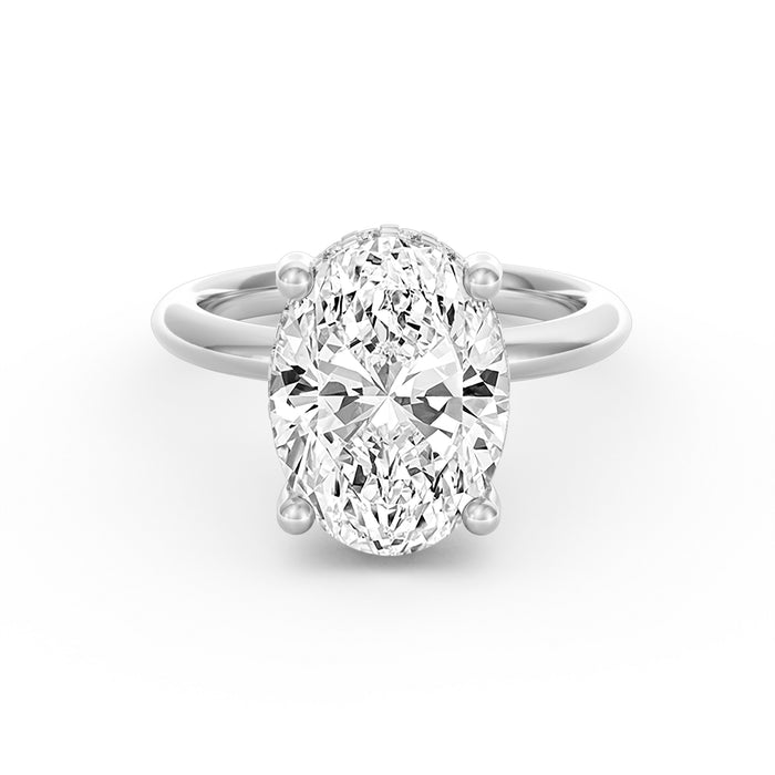 Sienna | 4ct Oval Cut Hidden Halo Engagement Ring