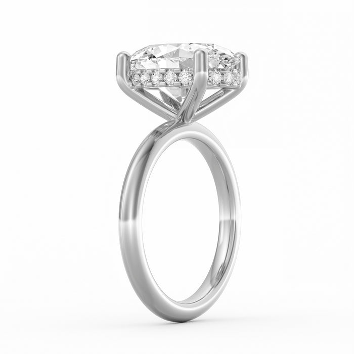 Sienna | 4ct Oval Cut Hidden Halo Engagement Ring