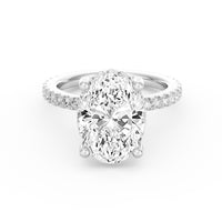 Avery | 4ct Oval Cut Pavé Band Engagement Ring