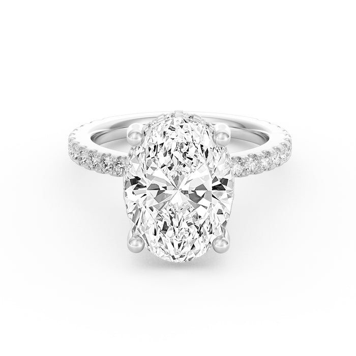 Avery | 4ct Oval Cut Pavé Band Engagement Ring