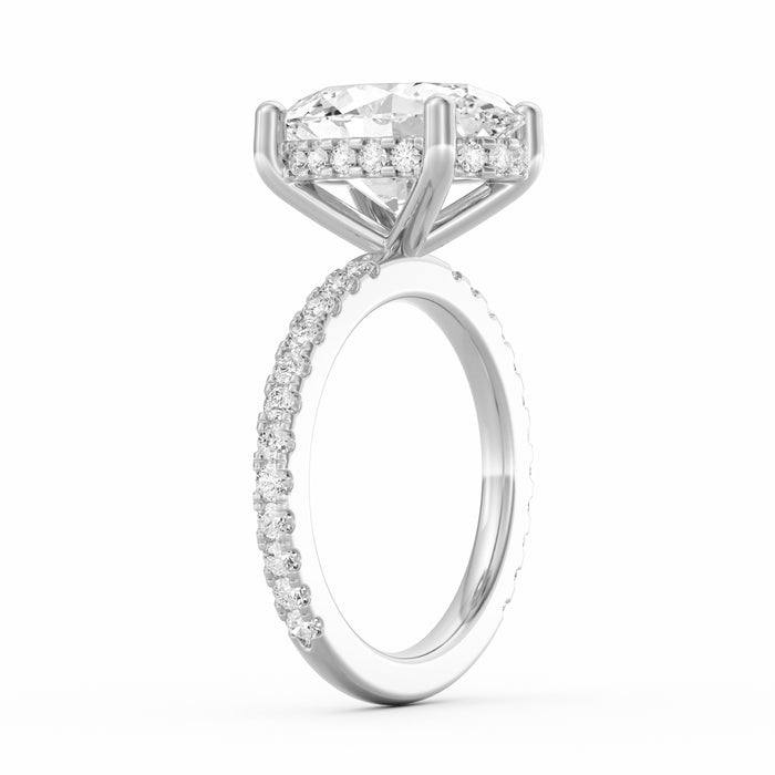 Avery | 4ct Oval Cut Pavé Band Engagement Ring