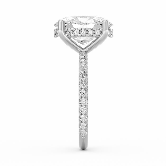 Avery | 4ct Oval Cut Pavé Band Engagement Ring