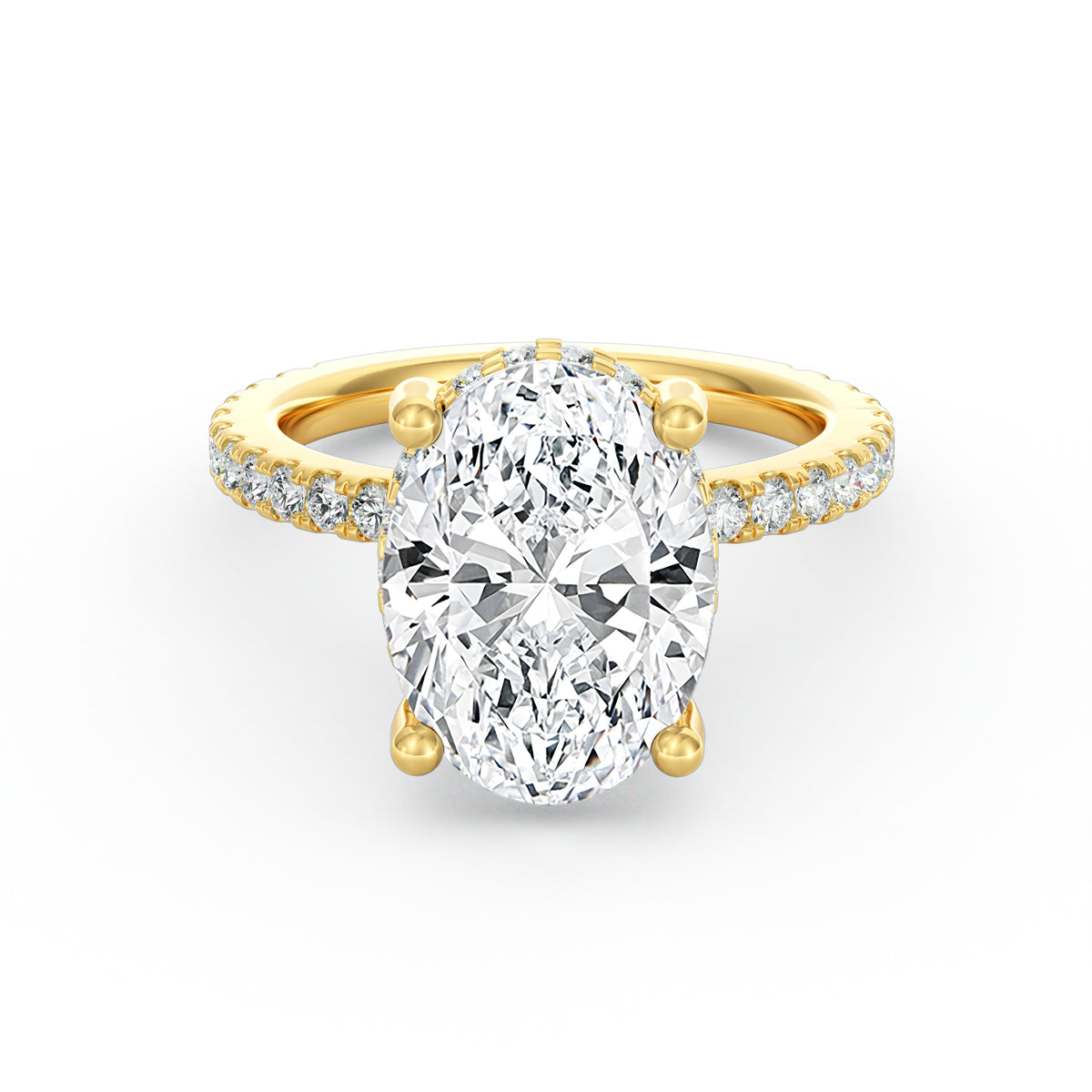 Avery | 4ct Oval Cut Pavé Band Engagement Ring