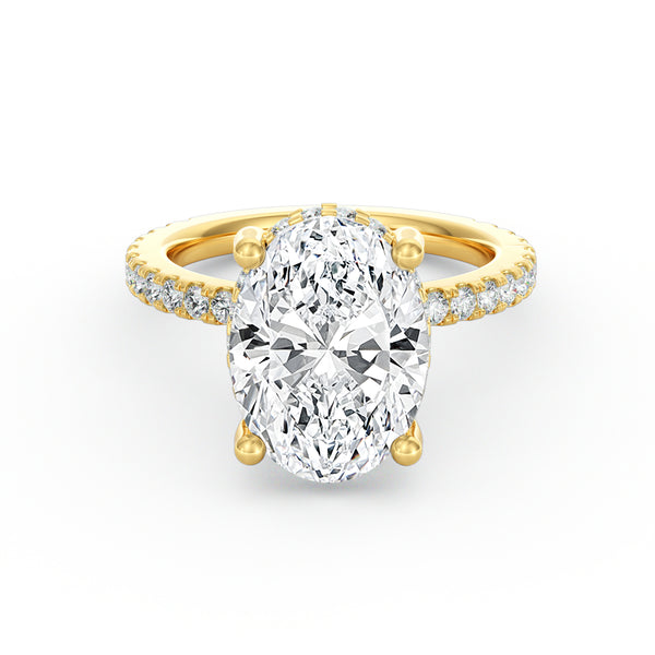 Avery | 4ct Oval Cut Pavé Band Engagement Ring