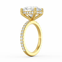 Avery | 4ct Oval Cut Pavé Band Engagement Ring