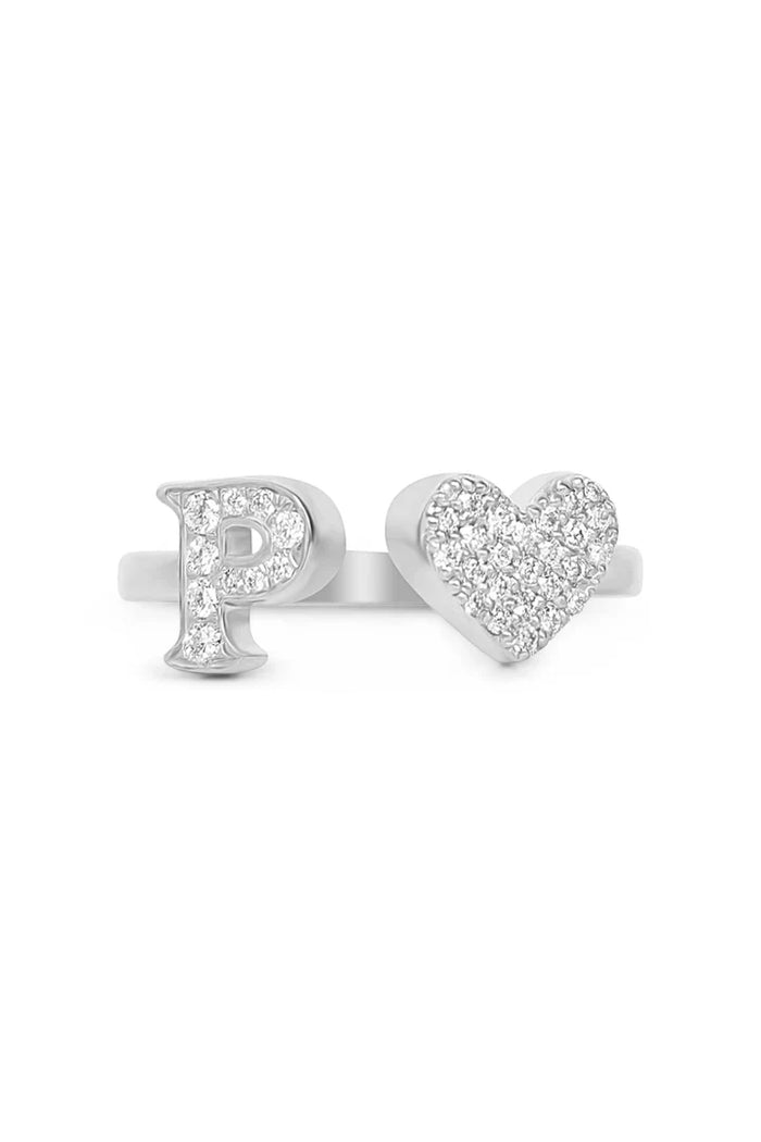Gold Diamond Initial Ring Letter P Alternate View