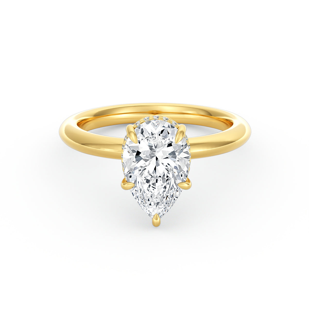 Sienna | 2ct Pear Cut Hidden Halo Engagement Ring