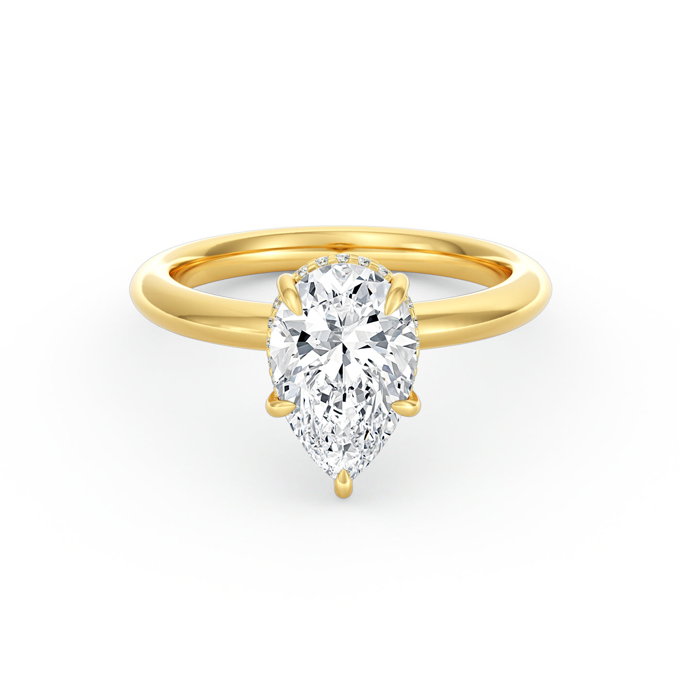 Sienna | 2ct Pear Cut Hidden Halo Engagement Ring
