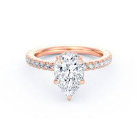 Avery | 2ct Pear Cut Pavé Band Engagement Ring