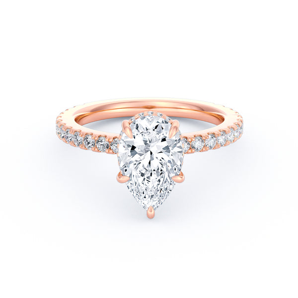 Avery | 2ct Pear Cut Pavé Band Engagement Ring alternate
