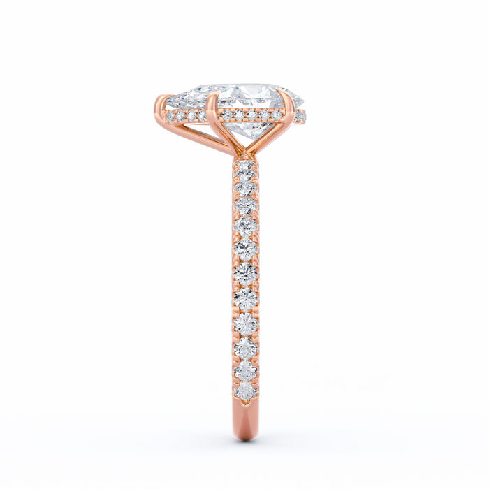 Avery | 2ct Pear Cut Pavé Band Engagement Ring