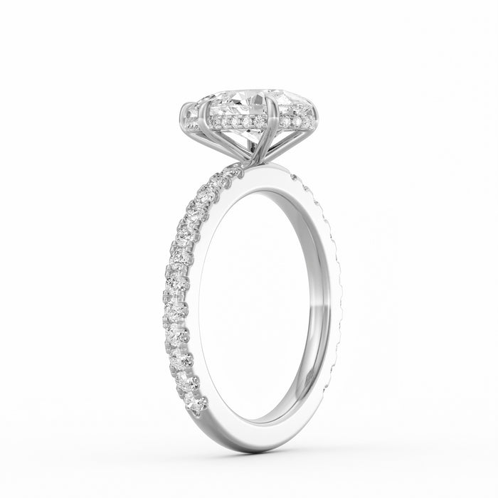 Avery | 2ct Pear Cut Pavé Band Engagement Ring
