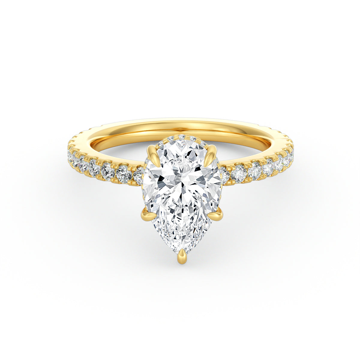 Avery | 2ct Pear Cut Pavé Band Engagement Ring