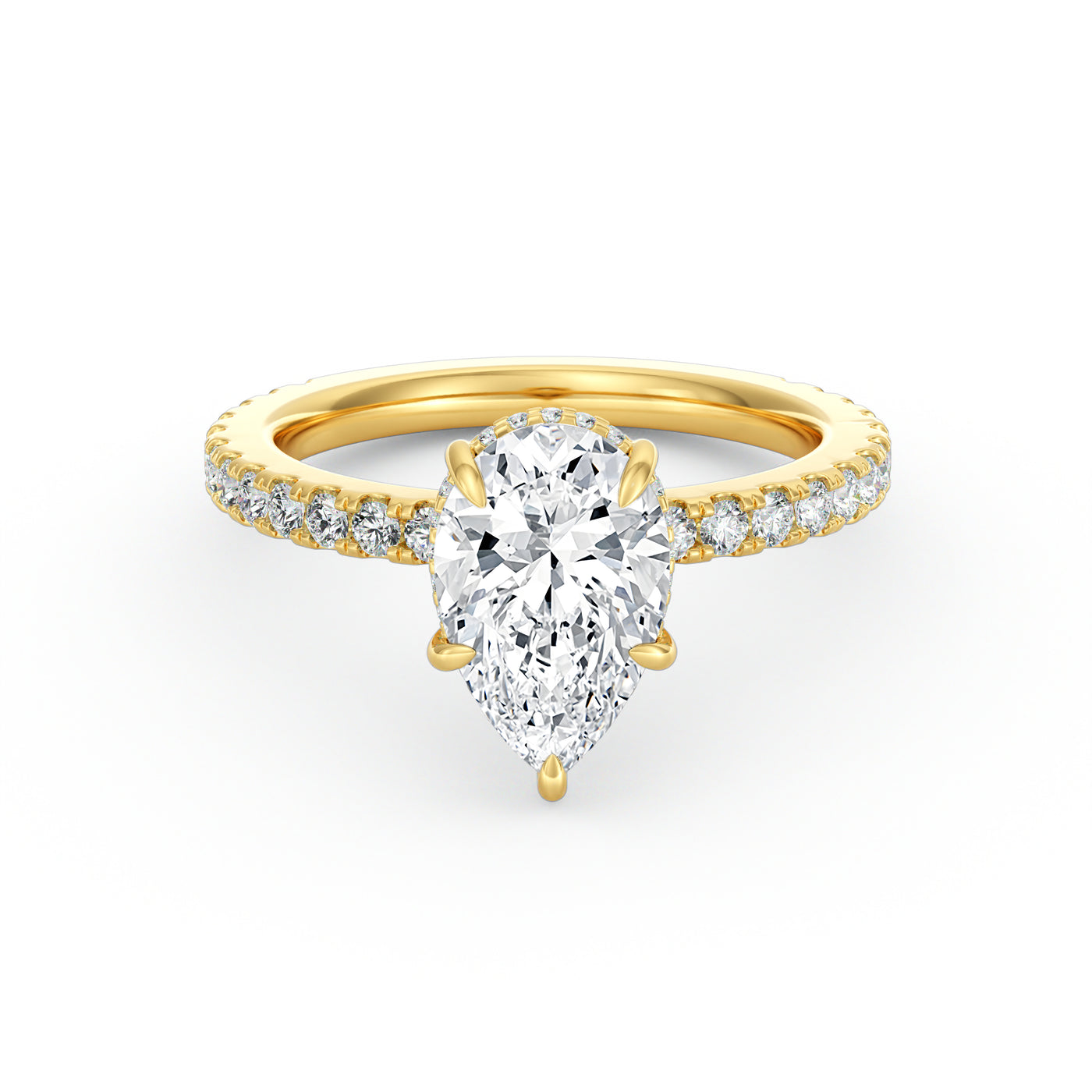 Avery | 2ct Pear Cut Pavé Band Engagement Ring