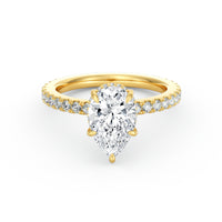 Avery | 2ct Pear Cut Pavé Band Engagement Ring