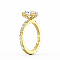 Avery | 2ct Pear Cut Pavé Band Engagement Ring