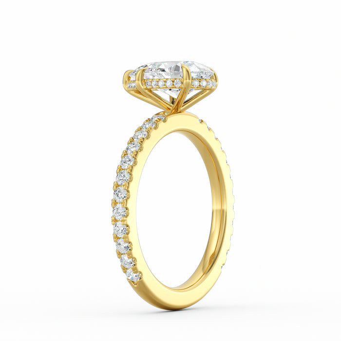 Avery | 2ct Pear Cut Pavé Band Engagement Ring