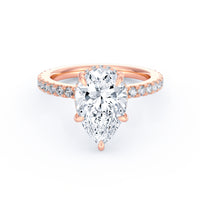 Avery | 3ct Pear Cut Pavé Band Engagement Ring