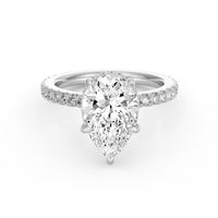 Avery | 3ct Pear Cut Pavé Band Engagement Ring