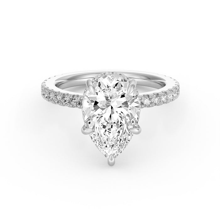 Avery | 3ct Pear Cut Pavé Band Engagement Ring