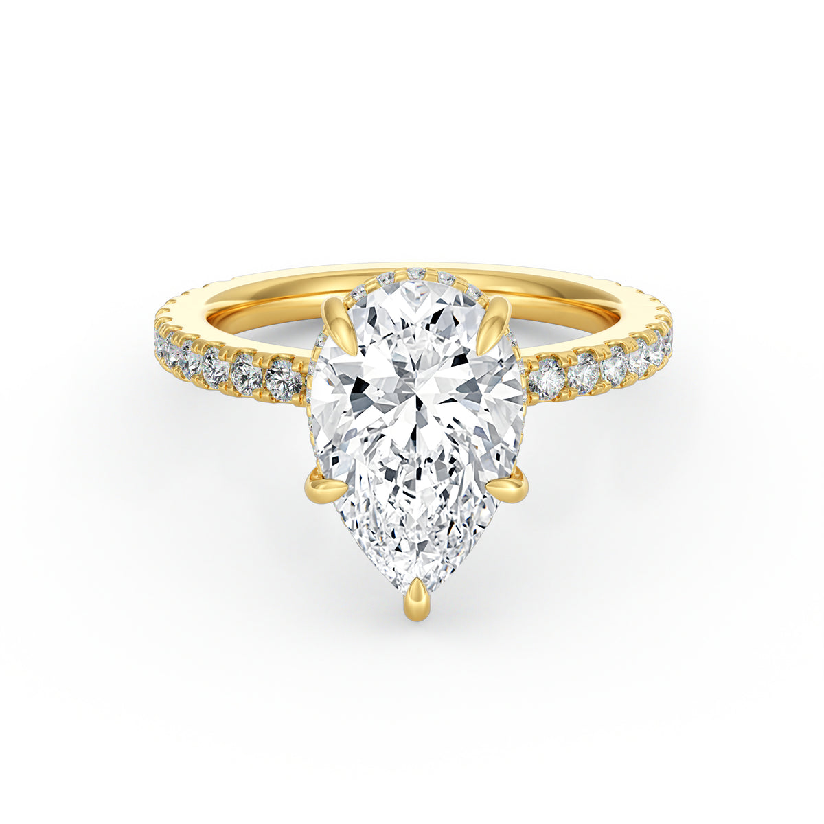Avery | 3ct Pear Cut Pavé Band Engagement Ring