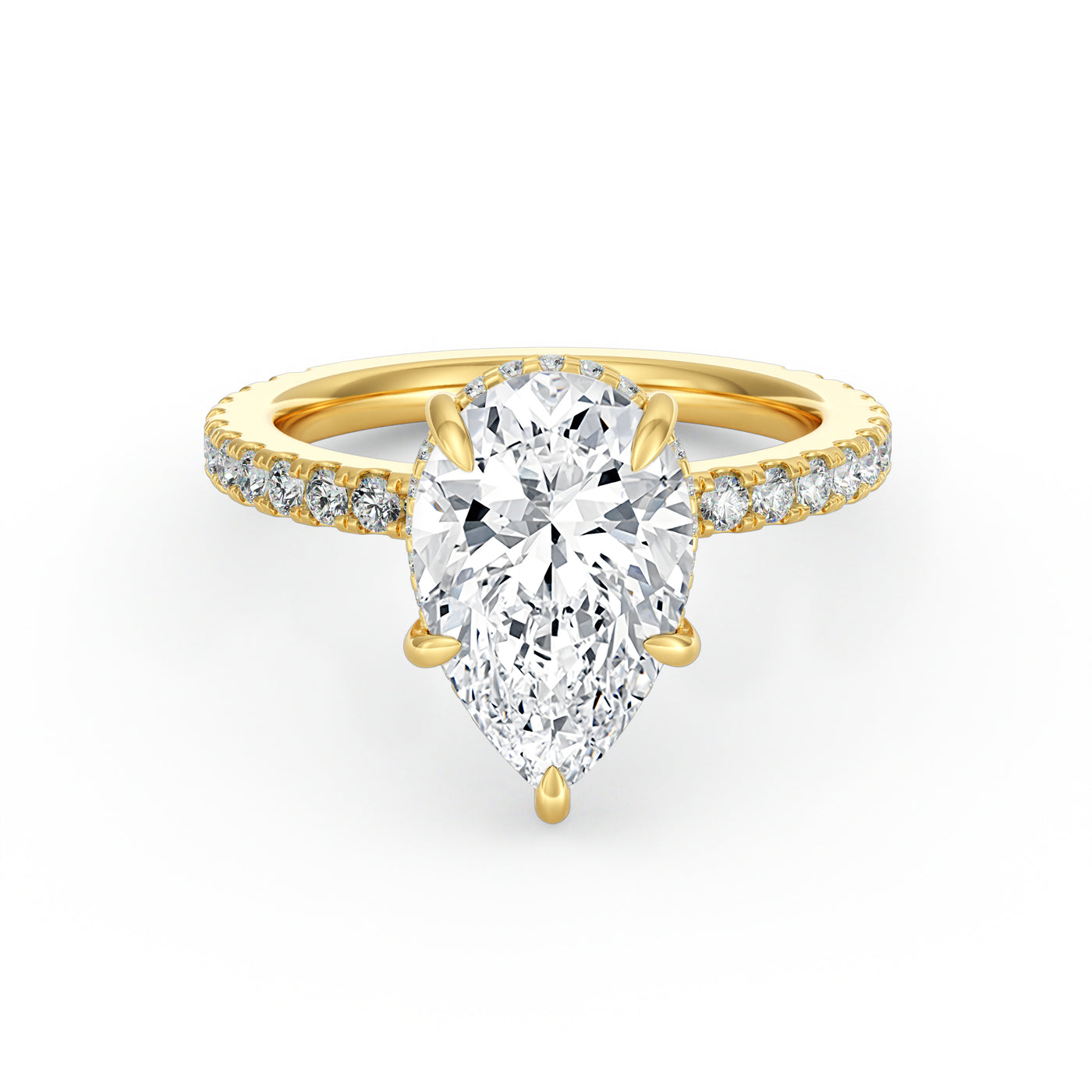 Avery | 3ct Pear Cut Pavé Band Engagement Ring