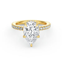 Avery | 3ct Pear Cut Pavé Band Engagement Ring