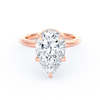 Sienna | 4ct Pear Cut Hidden Halo Engagement Ring
