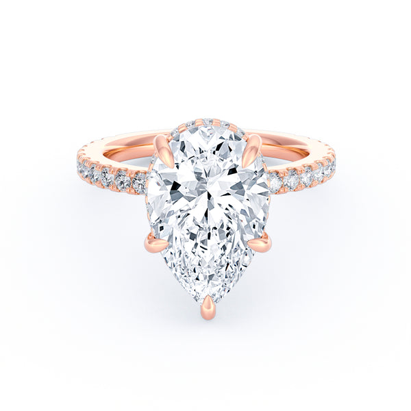 Avery | 4ct Pear Cut Pavé Band Engagement Ring alternate